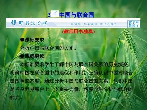 5.2 中国与联合国同步备课课件 新人教版选修3课件
