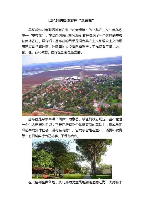 以色列的集体农庄“基布兹”