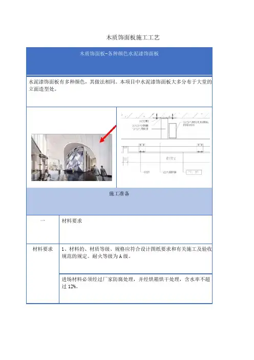 木质饰面板施工工艺