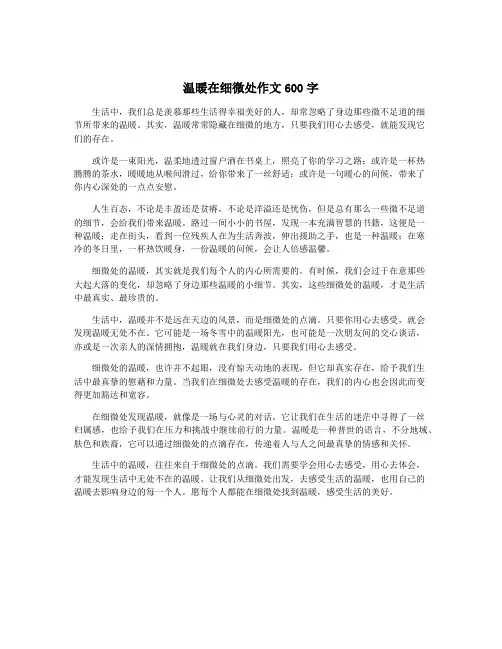 温暖在细微处作文600字