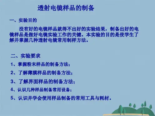 TEM制样技术(共33张PPT)