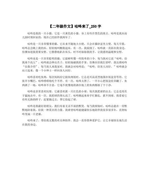 【二年级作文】咕咚来了_250字