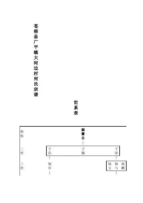 广西大河边何氏宗谱