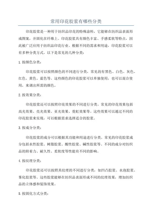 常用印花胶浆有哪些分类
