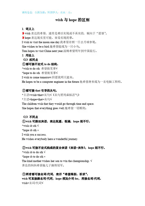 wish与hope的区别