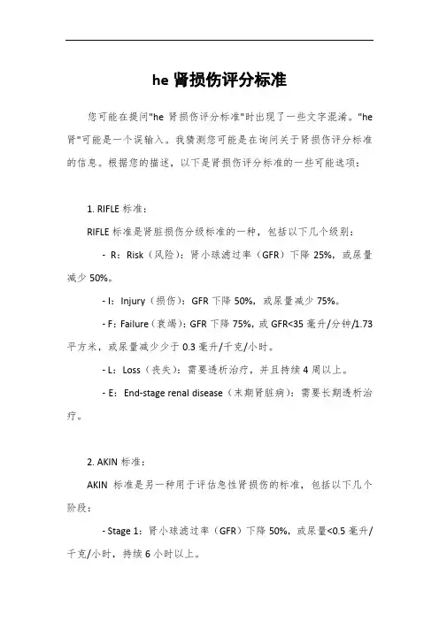he肾损伤评分标准