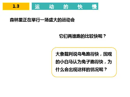 人教版八上物理1.3运动的快慢  课件  25张PPT