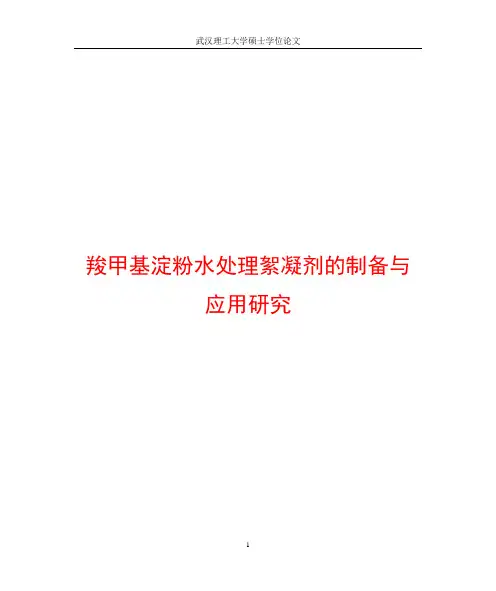 羧甲基淀粉水处理絮凝剂的制备与应用研究