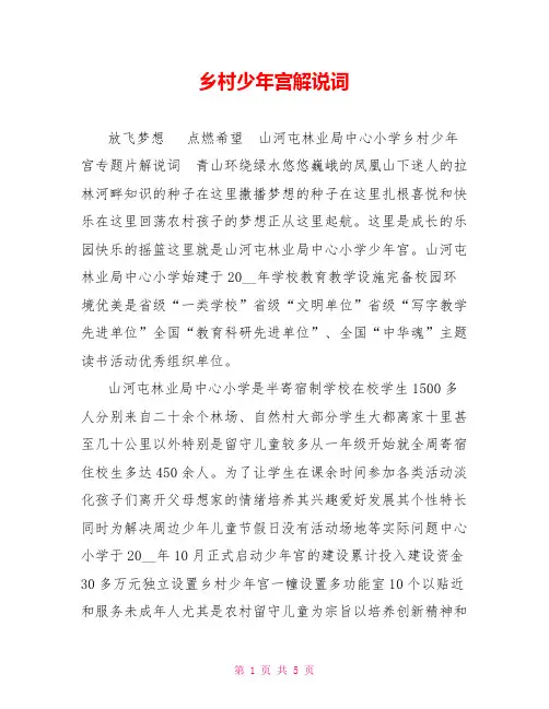 乡村少年宫解说词