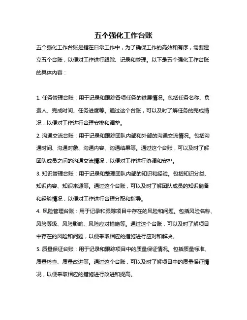 五个强化工作台账