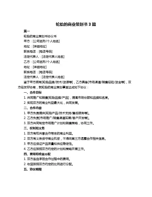 轮胎的商业策划书3篇