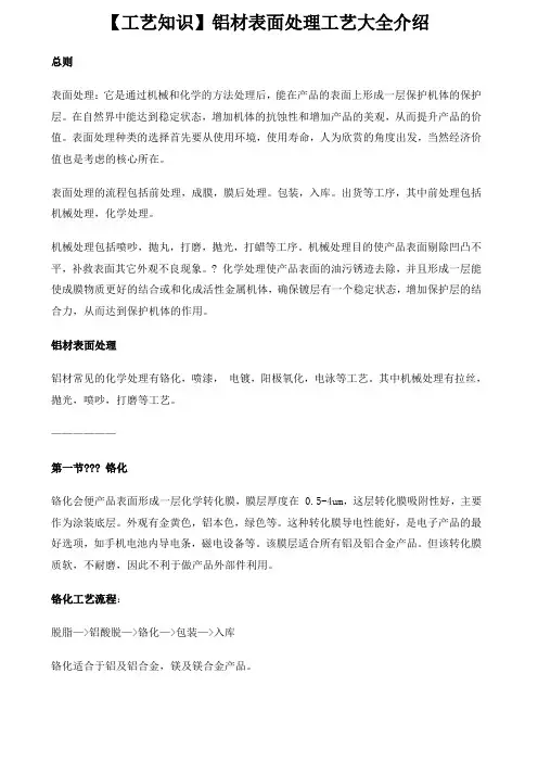 铝合金表面处理工艺设计