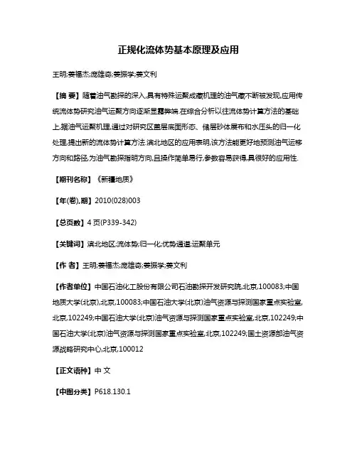 正规化流体势基本原理及应用