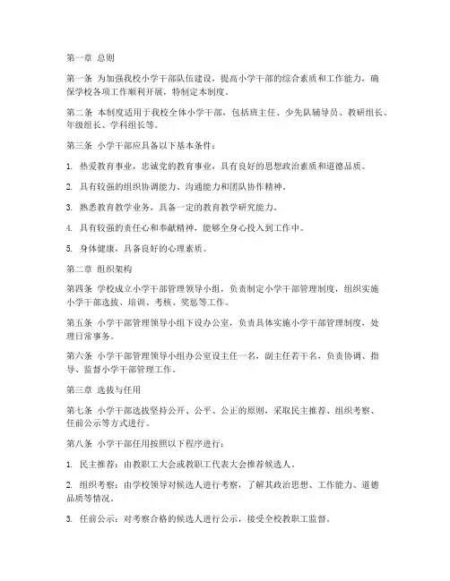小学干部管理制度