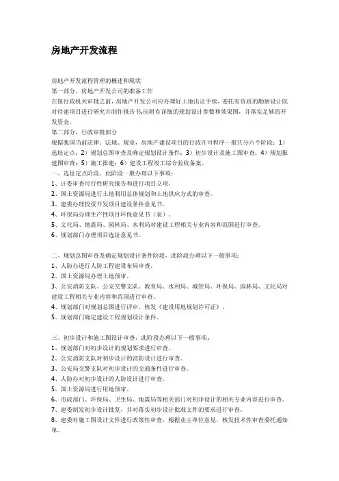 房地产开发流程(流程图)