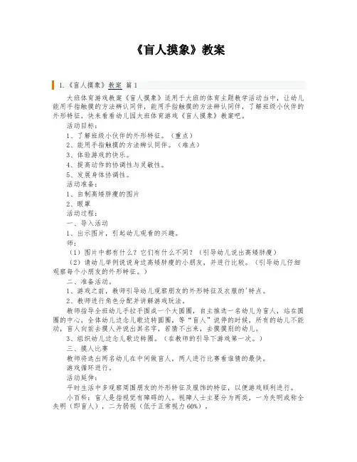 《盲人摸象》教案