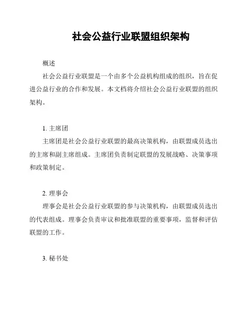 社会公益行业联盟组织架构