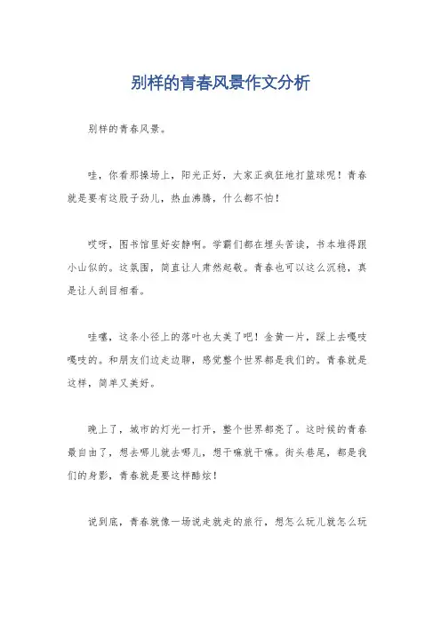 别样的青春风景作文分析