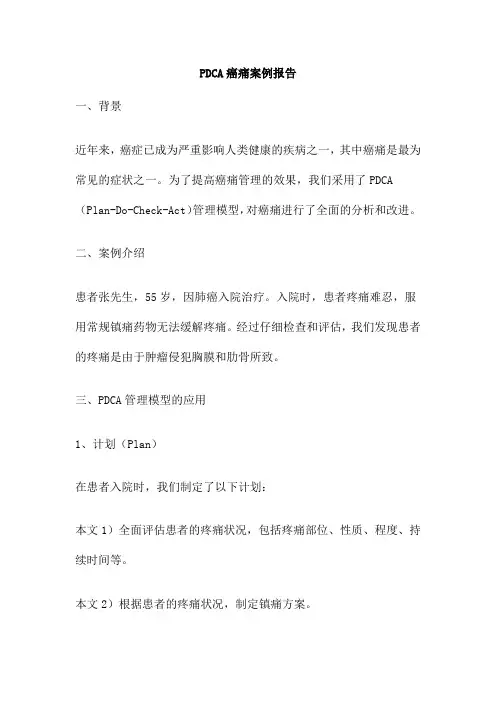 PDCA癌痛案例报告