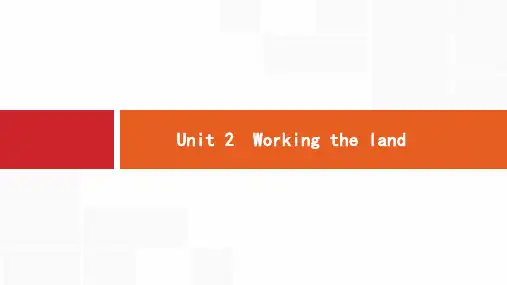 人教版高考英语总复习课件必修4Unit 2 Working the land