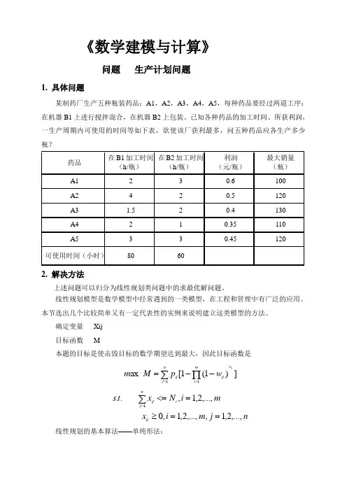 生产计划问题 5