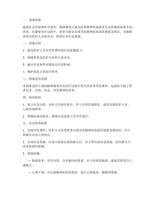 精神康复应急预案