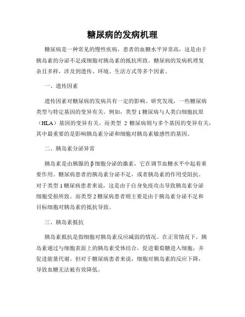 糖尿病的发病机理