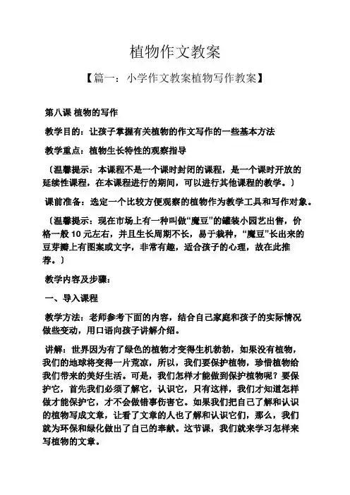 植物作文教案