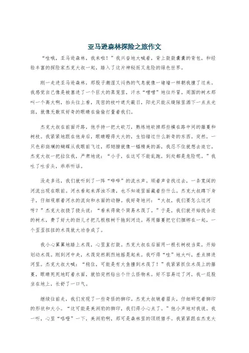 亚马逊森林探险之旅作文