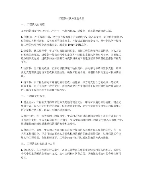 工程款付款方案怎么做