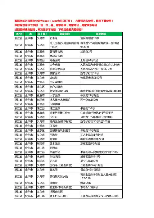 2020新版浙江省金华市古玩工商企业公司商家名录名单黄页联系电话号码地址大全396家
