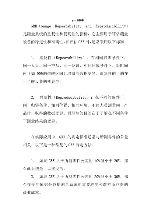 grr的标准