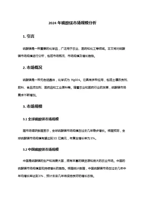 2024年硫酸镁市场规模分析
