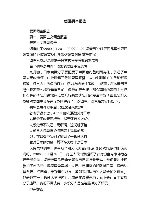 爱国调查报告