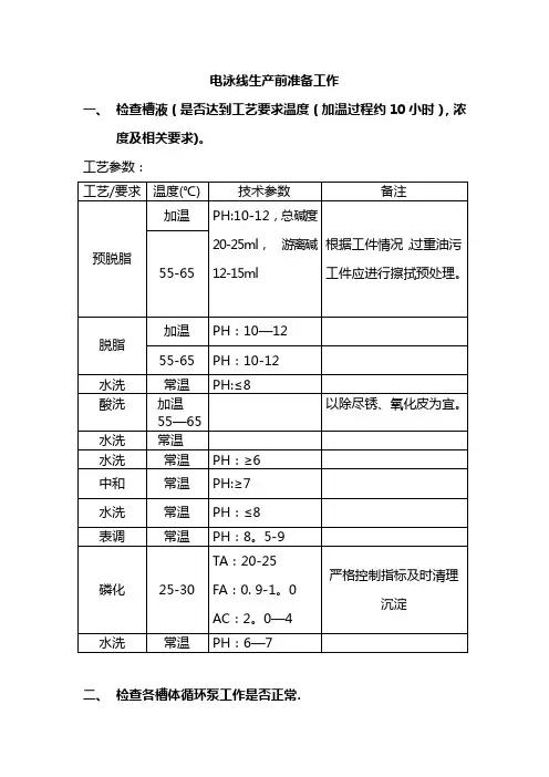 电泳线作业指导书