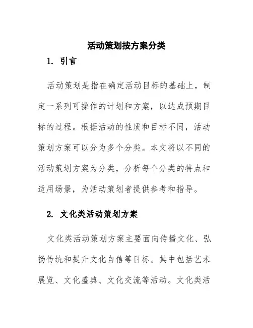 活动策划按方案分类