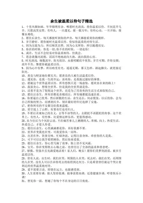 余生被温柔以待句子精选