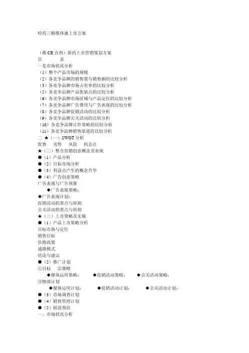 哈药三精维体康上市方案