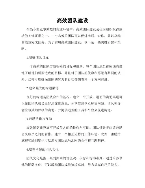 高效团队建设