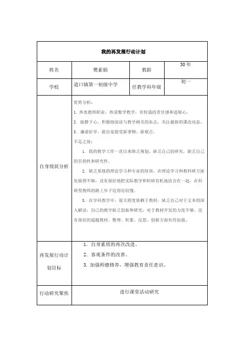 我的再发展行动计划
