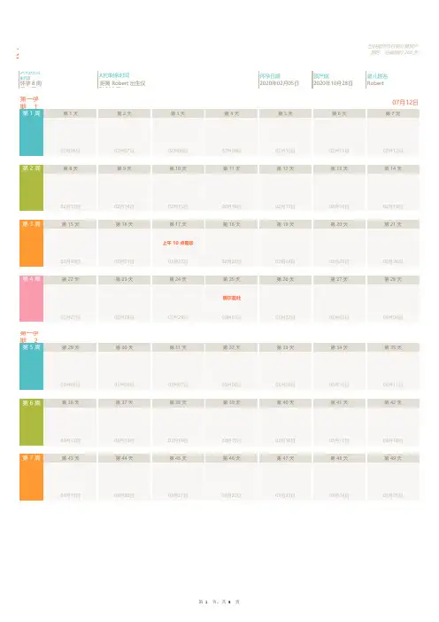 Excel制作的孕期日历模板,下载即可使用可自由修改