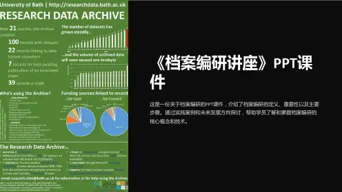 《档案编研讲座》课件