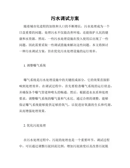 污水调试方案