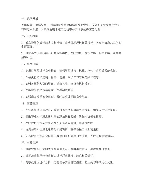 塔吊倒塌事故预案