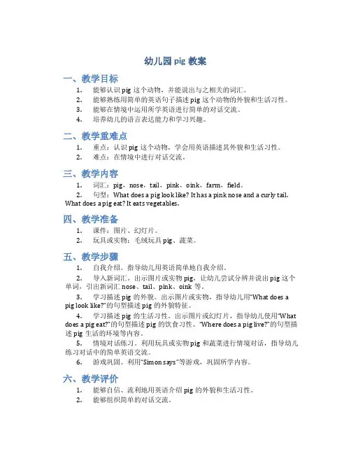 幼儿园pig教案