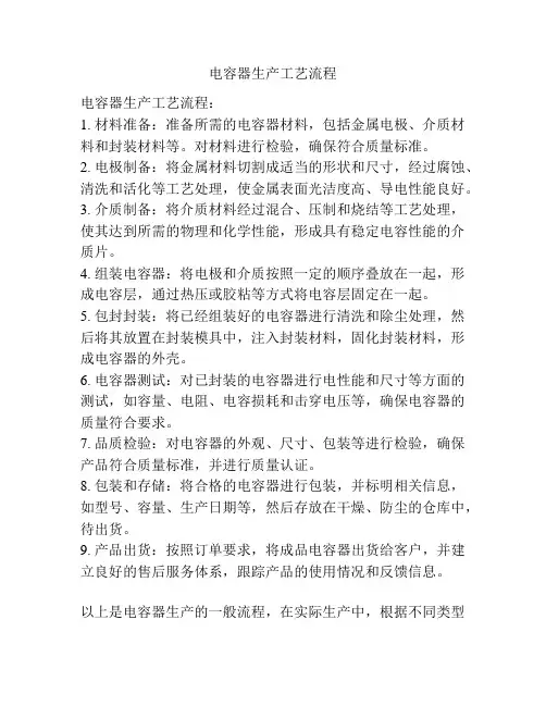电容器生产工艺流程