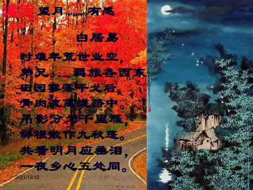 九年级语文上册 第四单元 诗词诵读《望月有感》课件4 