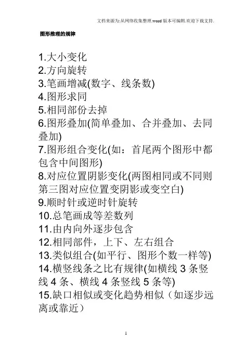 图形推理的规律经典法则