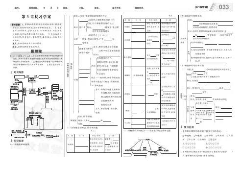 高中生物人教版必修1第3章复习学案学案