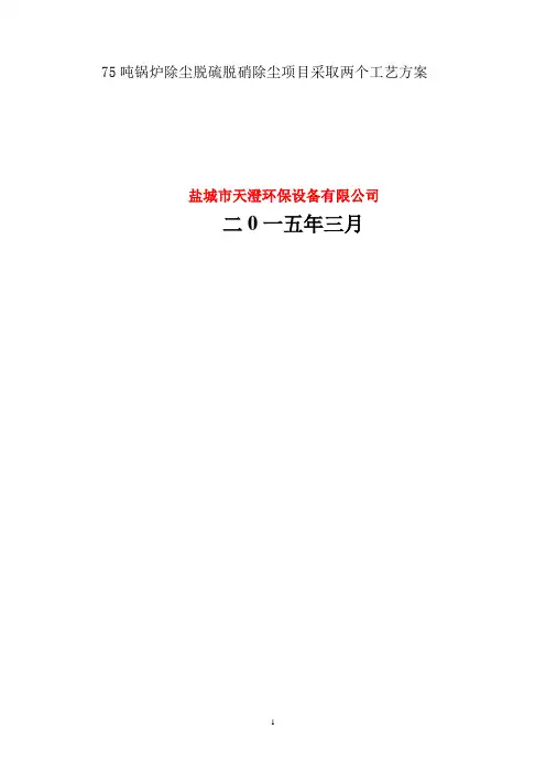 75吨锅炉除尘脱硫脱硝项目采取两个工艺方案